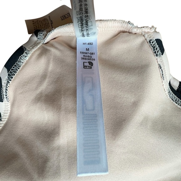 NWT VICTORIA’S SECRET CROPPED TEE BIKINI TOP ANIMAL PRINT BLACK & CREAM | MEDIUM - Picture 8 of 10